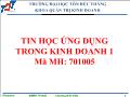 Quản trị kinh doanh - Tin học ứng dụng trong kinh doanh 1