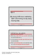 Quản trị marketing - Bài 6: Xây dựng chiến lược marketing: Định vị thị trường và xây dựng thương hiệu