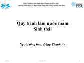 Quy trình làm nước mắm Sinh thái