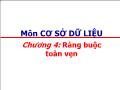 Bài giảng Cơ sở dữ liệu - Chương 4: Ràng buộc toàn vẹn