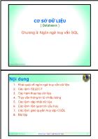 Bài giảng Cơ sở dữ liệu (Databases) - Chương 3: Ngôn ngữ truy vấn SQL