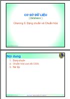 Bài giảng Cơ sở dữ liệu (Databases) - Chương 5: Dạng chuẩn và Chuẩn hóa