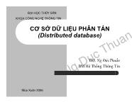 Bài giảng Cơ sở dữ liệu phân tán (Distributed database) - Chương I: Tổng quan CSDLPT