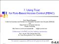 Bài giảng Computer Security - 7. Using Trust for Role-Based Access Control (RBAC)