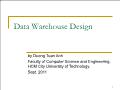 Bài giảng Data Warehouse Design