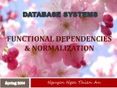 Bài giảng Database systems - 8. Functional dependencies & normalization