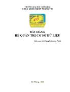 Bài giảng Hệ quản trị cơ sở dữ liệu (Phần 1)