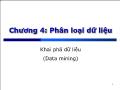 Bài giảng Khai phá dữ liệu (Data mining) - Chương 04: Phân loại dữ liệu