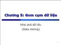 Bài giảng Khai phá dữ liệu (Data mining) - Chương 05: Gom cụm dữ liệu