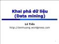 Bài giảng Khai phá dữ liệu (Data mining) - Giới thiệu