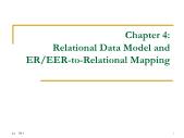 Chapter 4: Relational Data Model and ER/EER-To-Relational Mapping