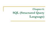 Chapter 6: SQL (Structured Query Language)