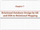 Chapter 7 Relational Database Design by ERand EER-To-Relational Mapping