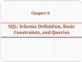 Chapter 8 SQL: Schema Definition, Basic Constraints, and Queries