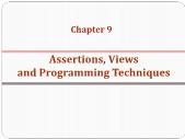 Chapter 9 Assertions, Views and Programming Techniques