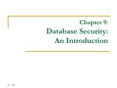 Chapter 9: Database Security: An Introduction