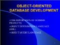 Object-Oriented database development