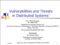 Vulnerabilities and Threats in Distributed Systems
