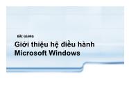 Bài giảng Giới thiệu hệ điều hành Microsoft Windows