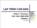 Bài giảng Lập trình căn bản - Phần 2 - Chương 3: Các câu lệnh đơn trong C