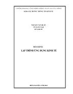 Bài giảng Lập trình ứng dụng kinh tế