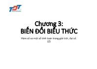 Bài giảng môn Hệ đại số máy tính và Maple - Chương 3: Biến đổi biểu thức