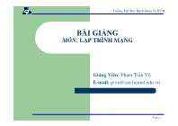 Bài giảng môn: Lập trình mạng