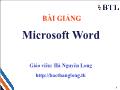 Bài giảng môn Microsoft Word
