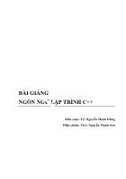 Bài giảng môn Ngôn ngữ lập trình C++