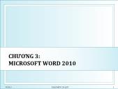 Bài giảng Nhập môn Tin học - Chương 3: Microsoft word 2010