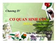 Bài giảng Sinh hóa học - Chương IV: Cơ quan sinh sản (hoa)