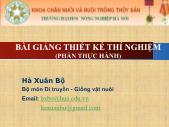 Bài giảng thiết kế thí nghiệm (phần thực hành)