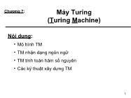 Bài giảng Tin học - Chương 7: Máy turing