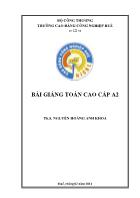 Bài giảng Toán cao cấp A2