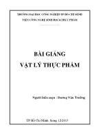 Bài giảng Vật lý thực phẩm