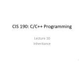 C/C++ programming - Lecture 10: Inheritance