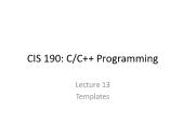 C/C++ Programming - Lecture 13: Templates