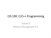 C/c++ programming - Lecture 3: Memory management in c