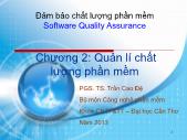 Đảm bảo chất lượng phần mềm - Chương 2: Quản lí chất lượng phần mềm