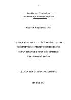 Dạy học hình học cao cấp ở trường đại học cho sinh viên sư phạm toán theo hướng chuẩn bị năng lực dạy học hình học ở trường phổ thông