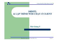 DHMTL & Lập trình web chạy ở client