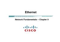 Ethernet - Chapter 9: Network fundamentals