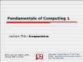 Fundamentals of computing 1 - Lecture title: Encapsulation