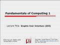 Fundamentals of computing 1 - Lecture title: Graphic user interface (gui)
