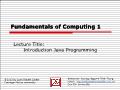 Fundamentals of Computing 1