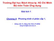 Giải tích 1 - Chương 4: Phương trình vi phân cấp 1