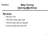 Giải tích 1 - Chương 7: Máy turing (turing machine)