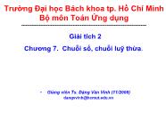 Giải tích 2 - Chương 7: Chuỗi số, chuỗi luỹ thừa