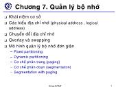 Giáo trình môn Hệ điều hành - Chương 7. Quản lý bộ nhớ