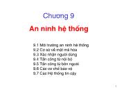 Giáo trình môn Hệ điều hành - Chương 9: An ninh hệ thống